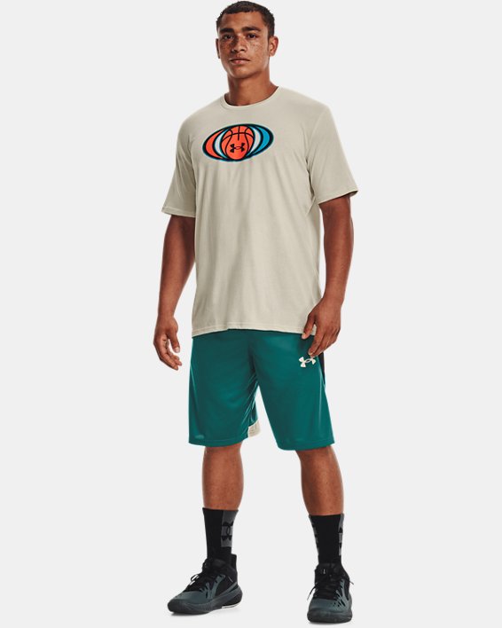Men's UA Basketball Logo Short Sleeve, Brown, pdpMainDesktop image number 2